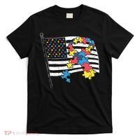 American Distressed Flag Autism Awareness T-Shirt thumb 0