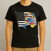 American Distressed Flag Autism Awareness T-Shirt thumb 3