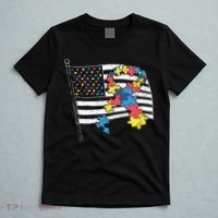 American Distressed Flag Autism Awareness T-Shirt thumb 5