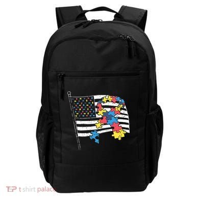 American Distressed Flag Autism Awareness Backpack