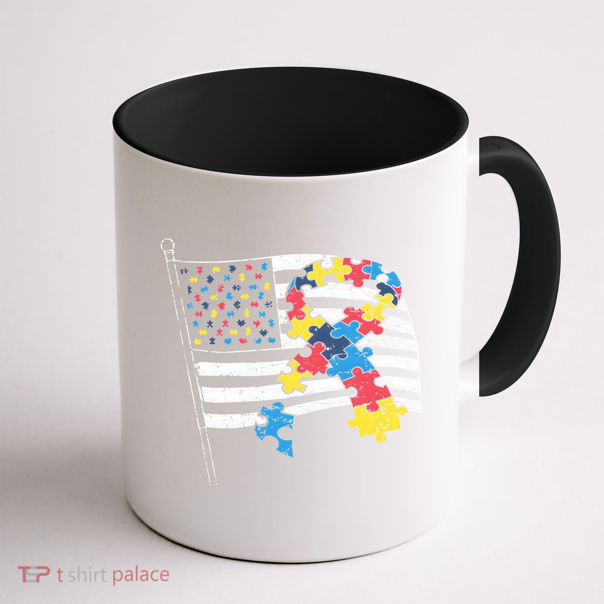 American Distressed Flag Autism Awareness Coffee Mug