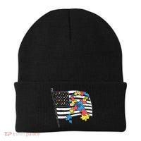 American Distressed Flag Autism Awareness Beanie thumb 0