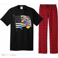 American Distressed Flag Autism Awareness Pajama Set thumb 0