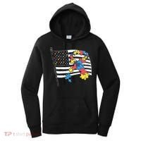 American Distressed Flag Autism Awareness Women's Hoodie thumb 0