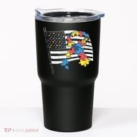 American Distressed Flag Autism Awareness Tumbler thumb 0
