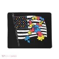 American Distressed Flag Autism Awareness Mousepad thumb 0