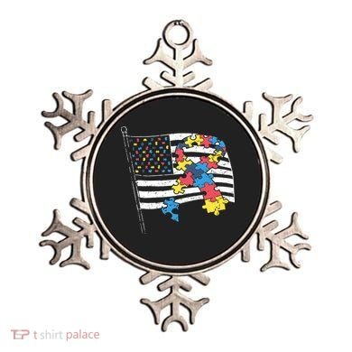 American Distressed Flag Autism Awareness Ornament