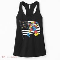 American Distressed Flag Autism Awareness Women's Tank Top thumb 0