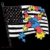 American Distressed Flag Autism Awareness Baby Bodysuit thumb 2