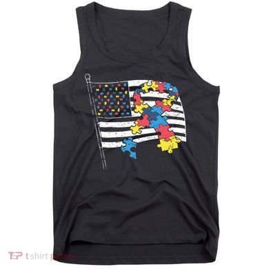 American Distressed Flag Autism Awareness Tank Top