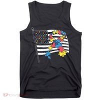 American Distressed Flag Autism Awareness Tank Top thumb 0