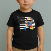 American Distressed Flag Autism Awareness Toddler T-Shirt thumb 2