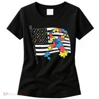 American Distressed Flag Autism Awareness Women's T-Shirt thumb 0