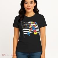 American Distressed Flag Autism Awareness Women's T-Shirt thumb 4
