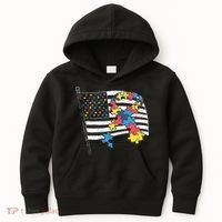 American Distressed Flag Autism Awareness Kids Hoodie thumb 0