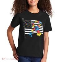 American Distressed Flag Autism Awareness Kids T-Shirt thumb 2