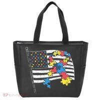 American Distressed Flag Autism Awareness Tote Bag thumb 0