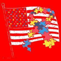 American Distressed Flag Autism Awareness Santa Hat thumb 1