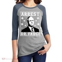 Arrest Dr. Fauci Women's Tri-Blend 3/4-Sleeve Raglan Shirt thumb 2