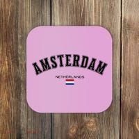 Amsterdam Dutch Flag Souvenir Netherlands Travel Coaster thumb 0