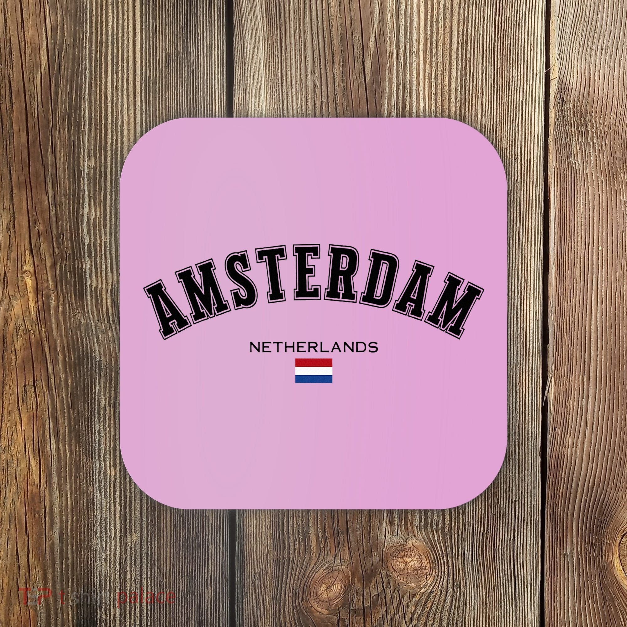 Amsterdam Dutch Flag Souvenir Netherlands Travel Coaster