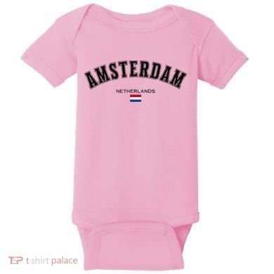 Amsterdam Dutch Flag Souvenir Netherlands Travel Baby Bodysuit