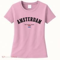 Amsterdam Dutch Flag Souvenir Netherlands Travel Women's T-Shirt thumb 0