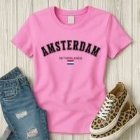 Amsterdam Dutch Flag Souvenir Netherlands Travel Women's T-Shirt thumb 3
