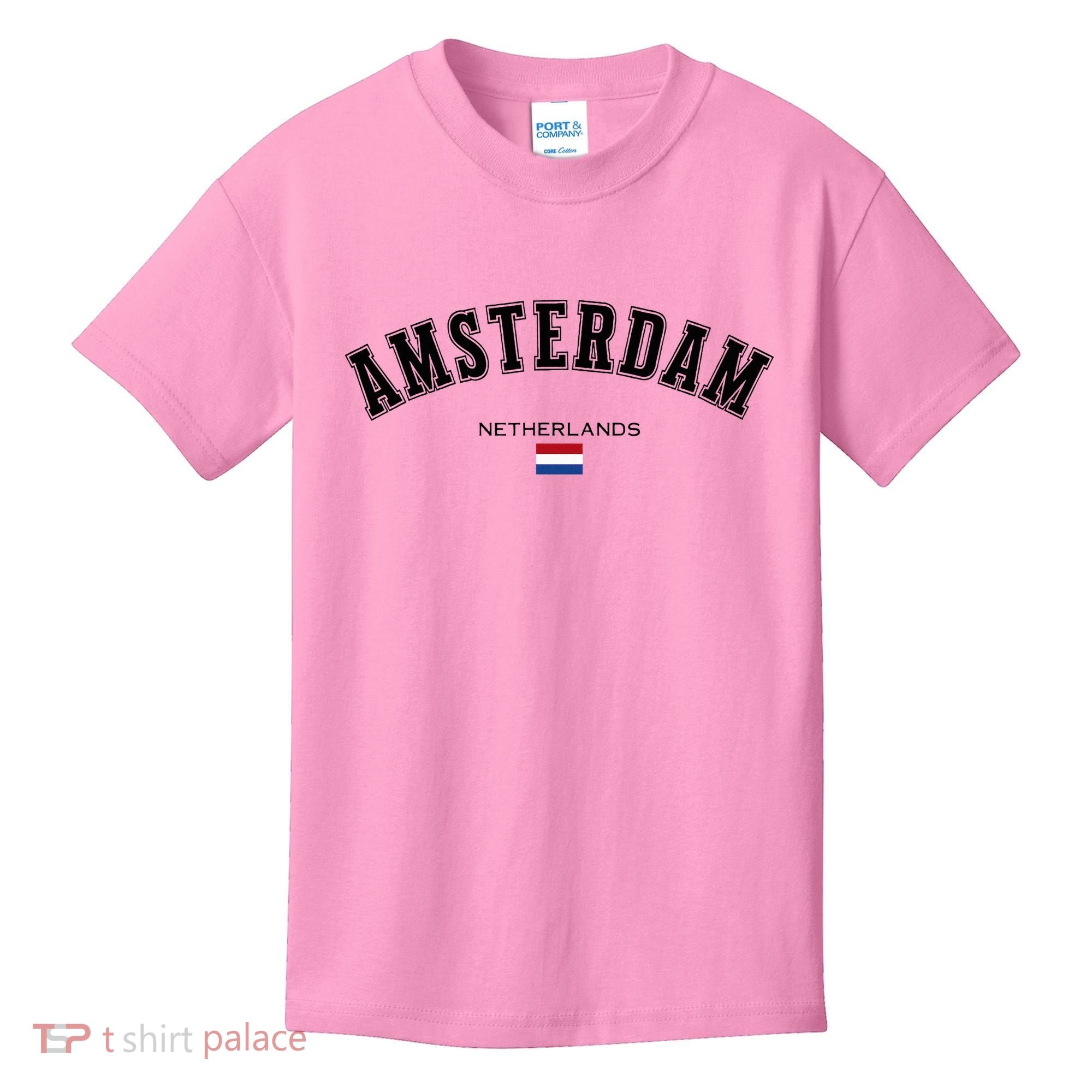 Amsterdam Dutch Flag Souvenir Netherlands Travel Kids T-Shirt