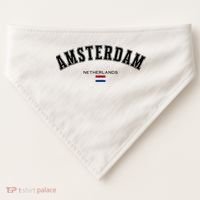 Amsterdam Dutch Flag Souvenir Netherlands Travel USA-Made Doggie Bandana thumb 0