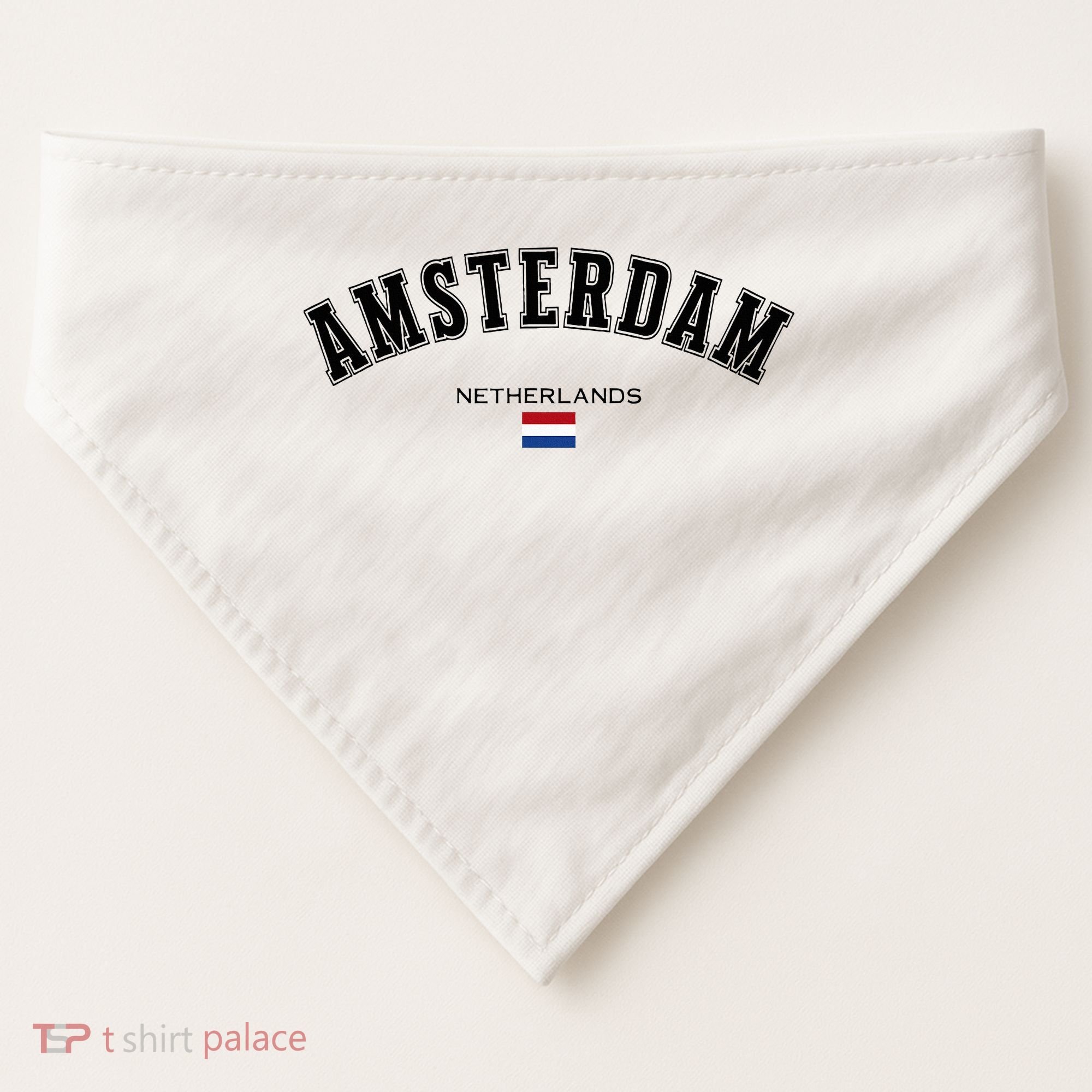 Amsterdam Dutch Flag Souvenir Netherlands Travel USA-Made Doggie Bandana