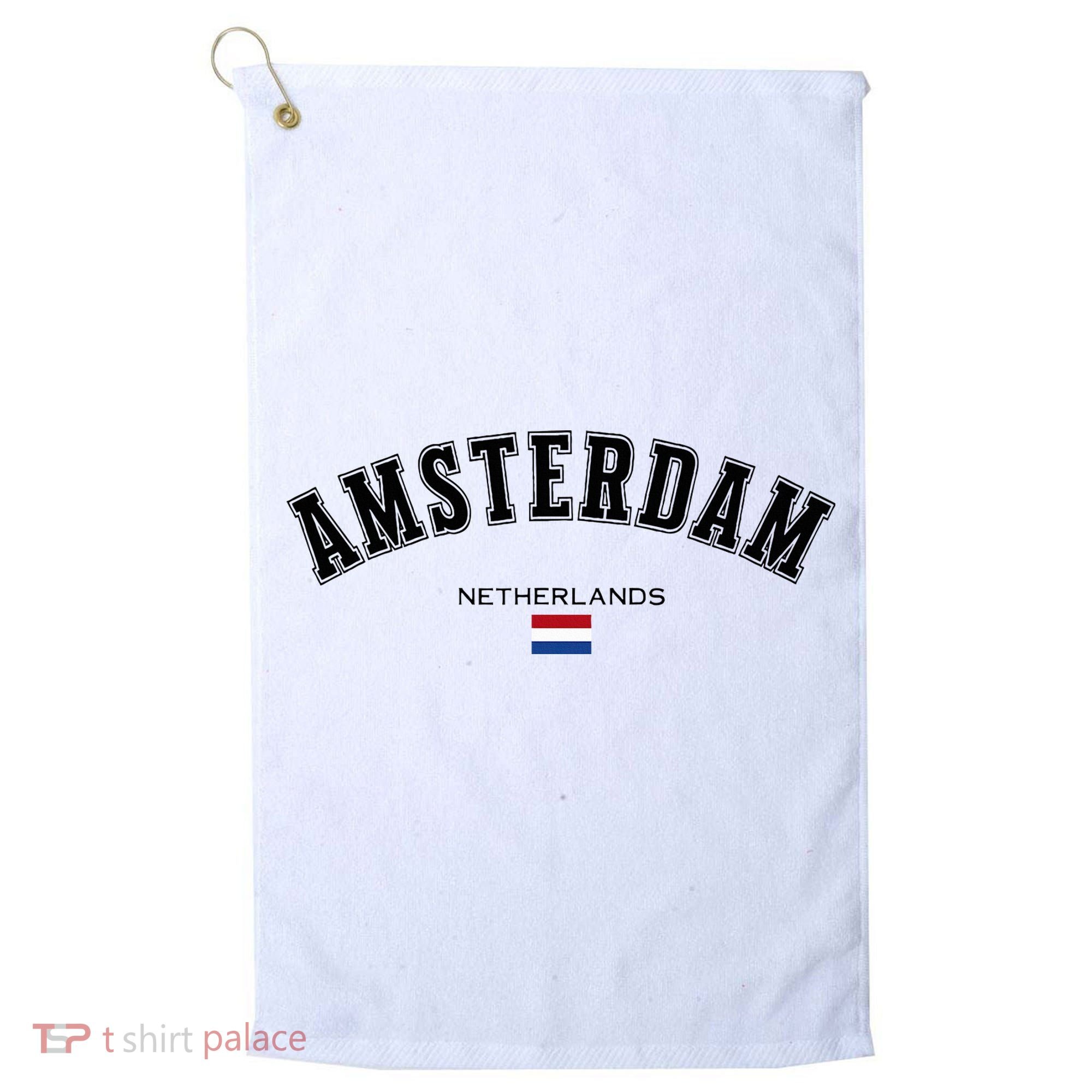 Amsterdam Dutch Flag Souvenir Netherlands Travel Golf Towel