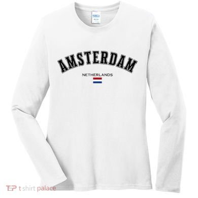 Amsterdam Dutch Flag Souvenir Netherlands Travel Women's Long Sleeve Shirt