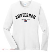 Amsterdam Dutch Flag Souvenir Netherlands Travel Women's Long Sleeve Shirt thumb 0