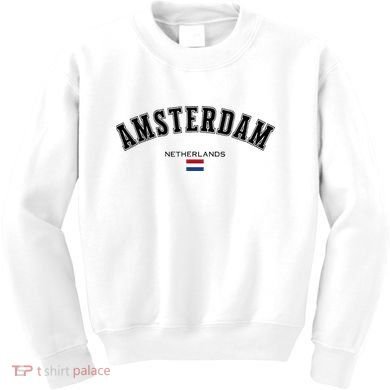 Amsterdam Dutch Flag Souvenir Netherlands Travel Kids Sweatshirt