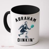 Abraham Dinkin Funny Pickleball Player Coffee Mug thumb 0