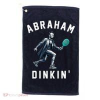Abraham Dinkin Funny Pickleball Player Golf Towel thumb 0