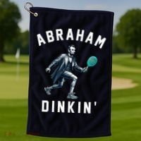 Abraham Dinkin Funny Pickleball Player Golf Towel thumb 1