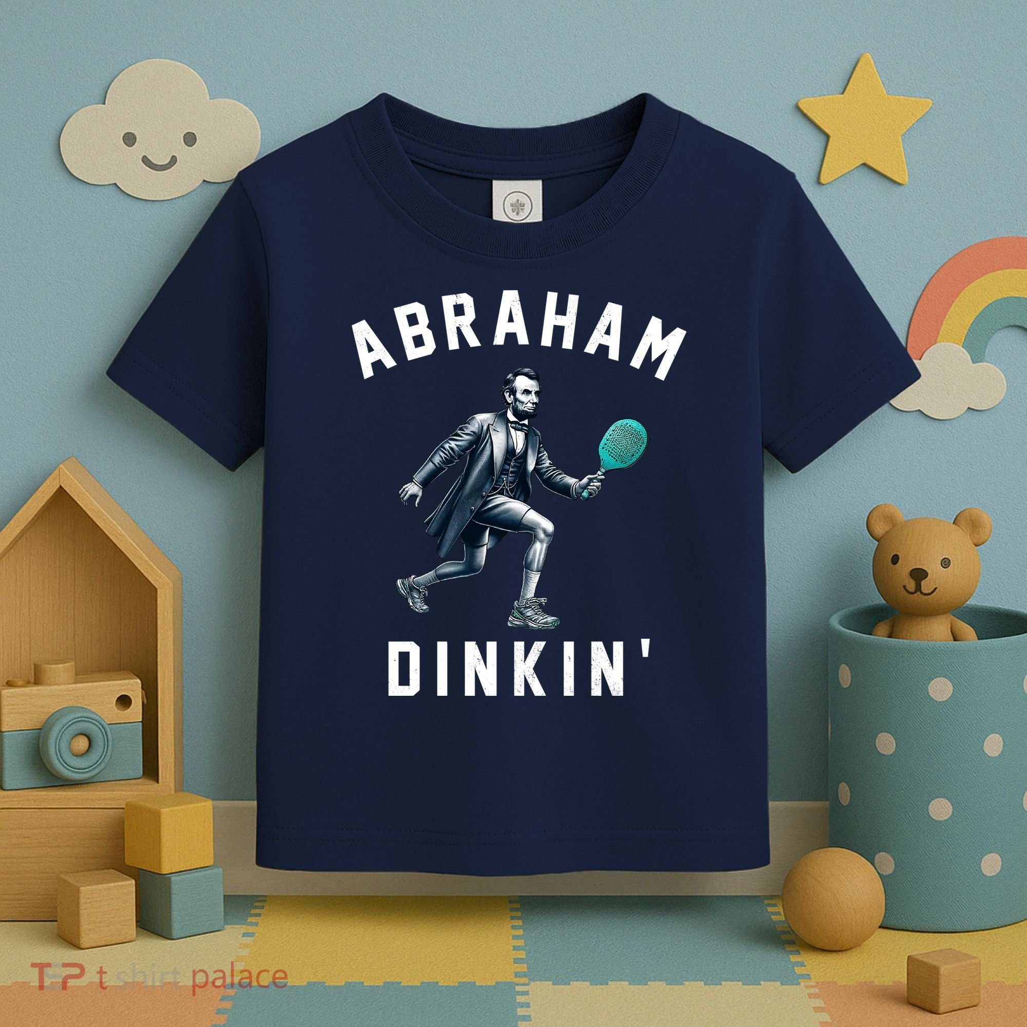 Abraham Dinkin Funny Pickleball Player Toddler T-Shirt