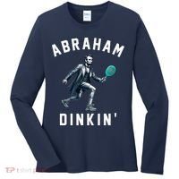 Abraham Dinkin Funny Pickleball Player Women's Long Sleeve Shirt thumb 0