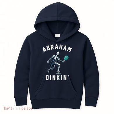 Abraham Dinkin Funny Pickleball Player Kids Hoodie