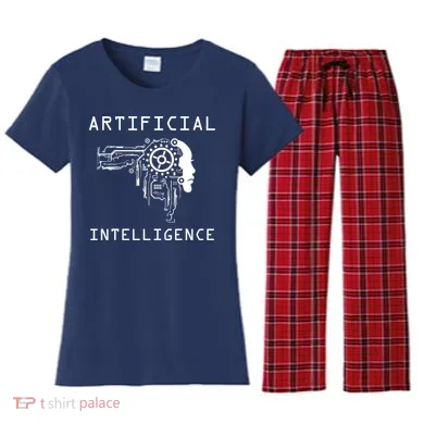 AI Developer Gift Artificial Brain Artificial Intelligence Women's Flannel Pajama Set