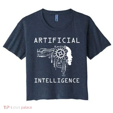 AI Developer Gift Artificial Brain Artificial Intelligence Women's Crop Top Tee