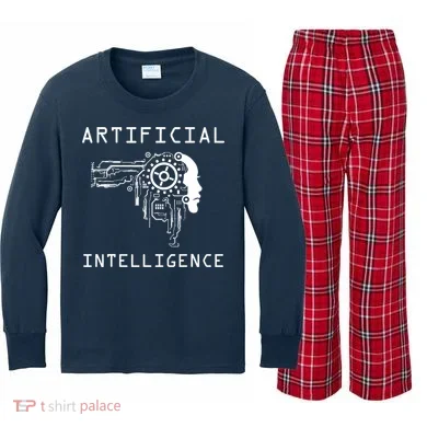 AI Developer Gift Artificial Brain Artificial Intelligence Kids Long Sleeve Plaid Pajama Set
