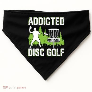 Addicted Disc Golf Tree Frisbee Golf Lovers Gift USA-Made Doggie Bandana
