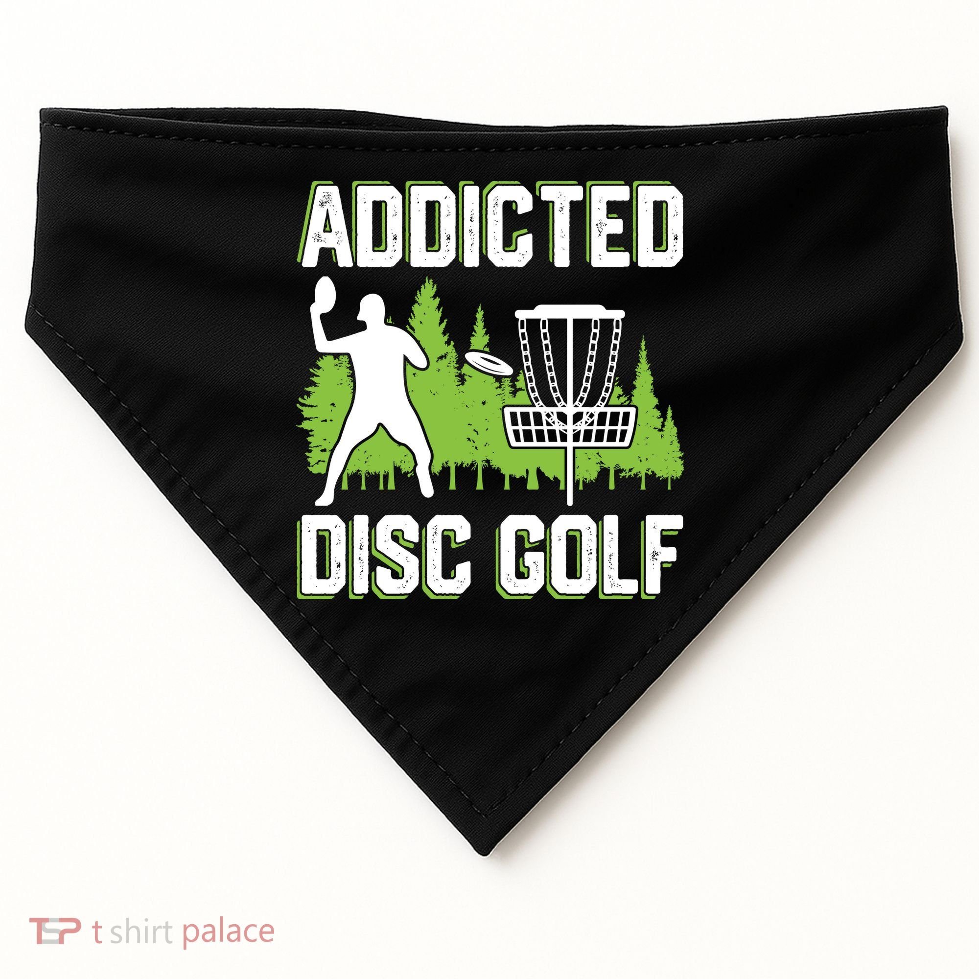 Addicted Disc Golf Tree Frisbee Golf Lovers Gift USA-Made Doggie Bandana