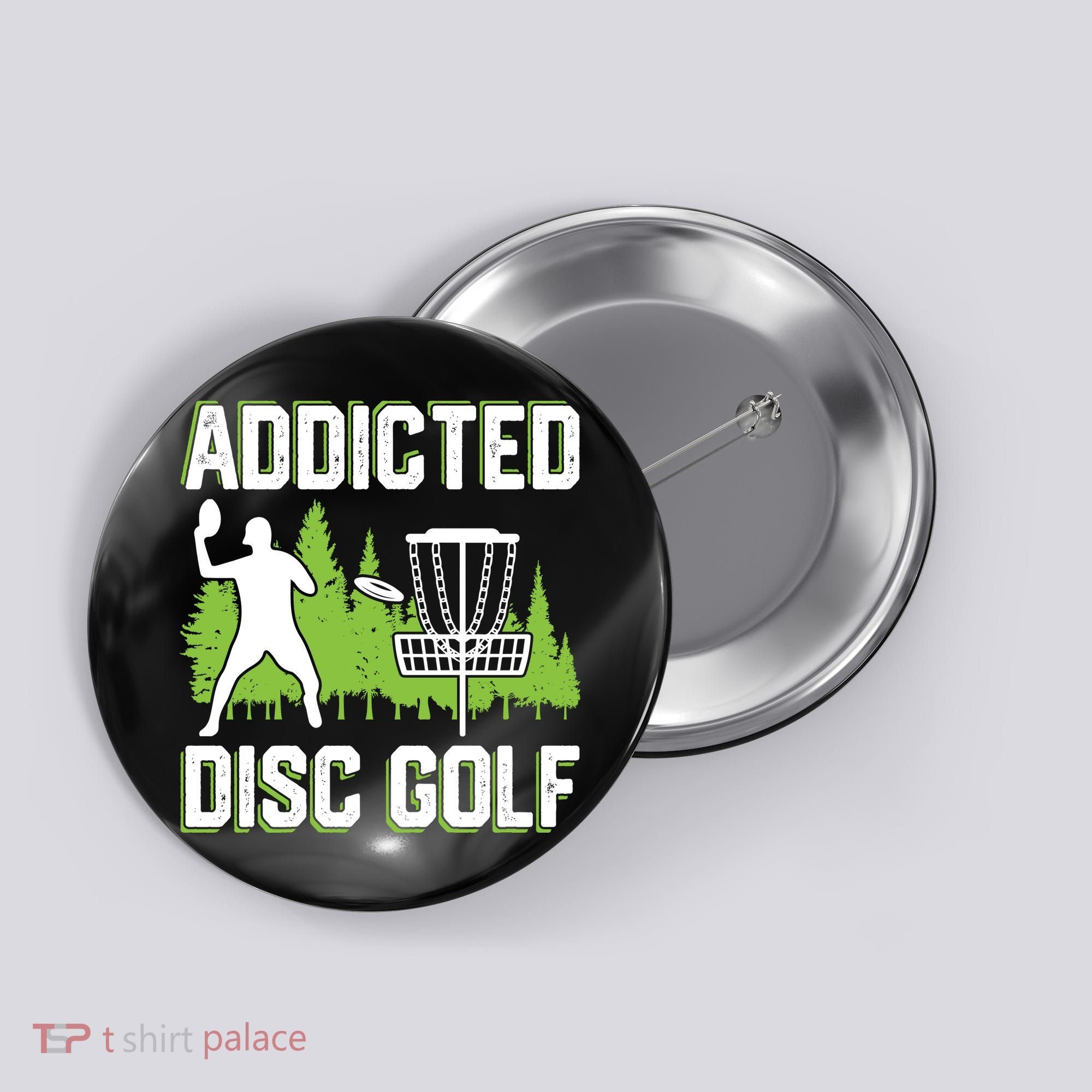 Addicted Disc Golf Tree Frisbee Golf Lovers Gift Button