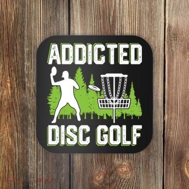 Addicted Disc Golf Tree Frisbee Golf Lovers Gift Coaster