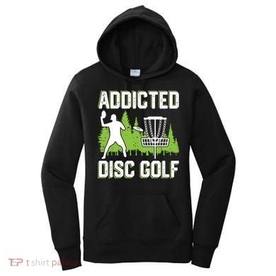 Addicted Disc Golf Tree Frisbee Golf Lovers Gift Women's Hoodie