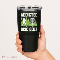Addicted Disc Golf Tree Frisbee Golf Lovers Gift Tumbler thumb 2